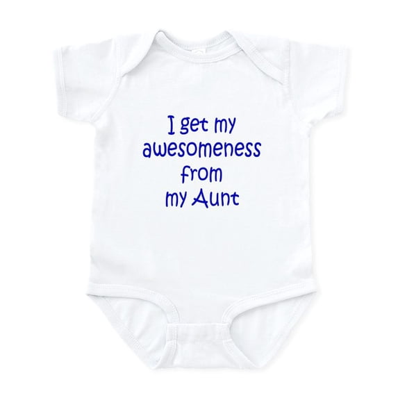 CafePress - I Get My Awesomeness From My Aunt Body Suit - Baby Light Bodysuit, Size Newborn - 24 Months