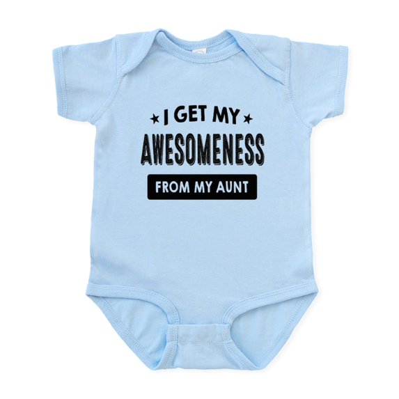 CafePress - I Get My Awesomeness From My Aunt Body Suit - Baby Light Bodysuit, Size Newborn - 24 Months