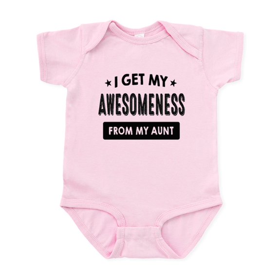 CafePress - I Get My Awesomeness From My Aunt Body Suit - Baby Light Bodysuit, Size Newborn - 24 Months