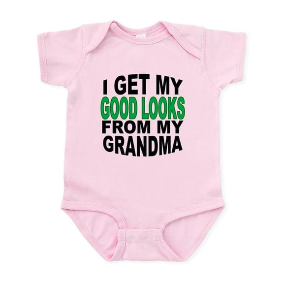 CafePress - I Get My Good Looks From My Grandma Body Suit - Baby Light Bodysuit, Size Newborn - 24 Months
