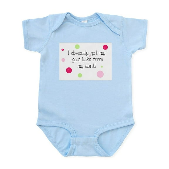 CafePress - I Get My Looks From My Aunt Infant Creeper - Baby Light Bodysuit, Size Newborn - 24 Months