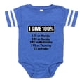 thumbnail image 1 of CafePress - I Give 100 Percent - Cute Infant Baby Football Bodysuit, 1 of 3