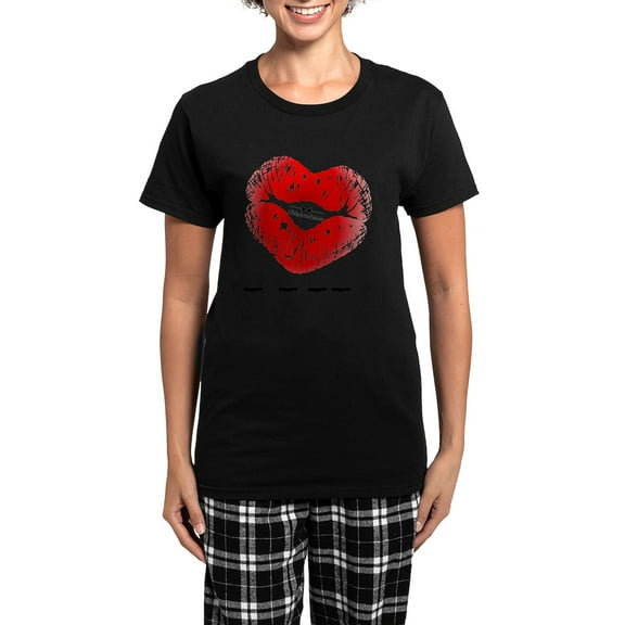 CafePress - I_HEART_BILLY Women's Dark Pajamas - Women's Short Sleeve Print T-Shirt and Pants Dark Cotton Pajama Set
