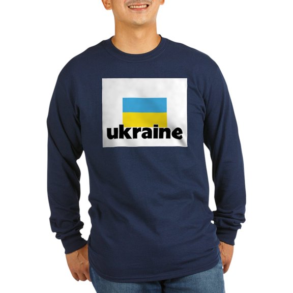 CafePress - I HEART UKRAINE FLAG Men's Long Sleeve T Shirt - Long Sleeve Dark T-Shirt