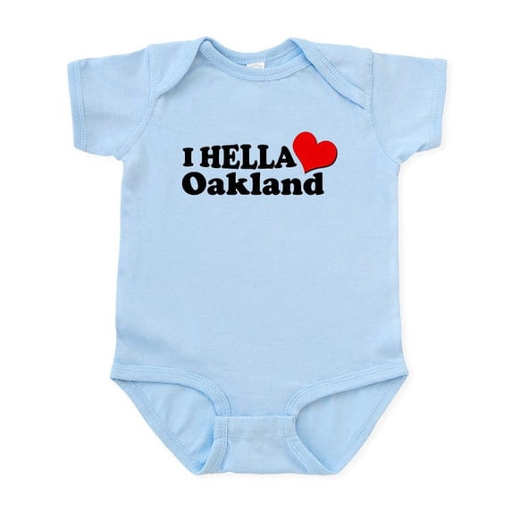 CafePress - I HELLA LOVE / HEART OAKLAND Infant Bodysuit - Baby Light Bodysuit, Size Newborn - 24 Months