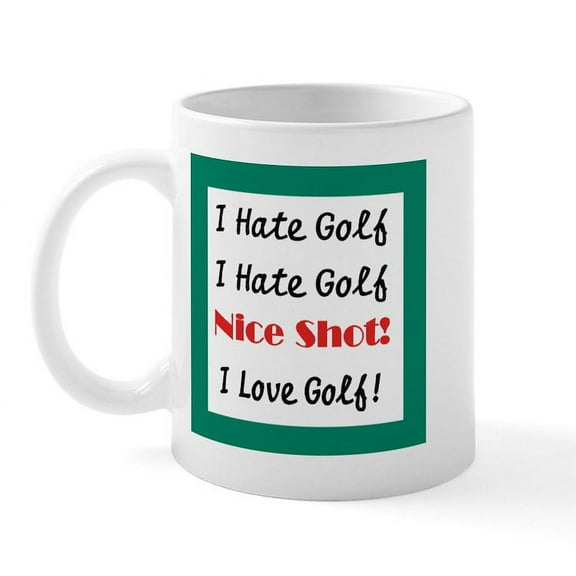 CafePress - I Hate Golf Mug - 11 oz Ceramic Mug - Novelty Coffee Tea Cup