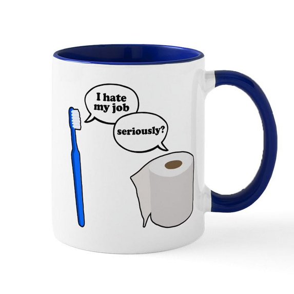 CafePress - I Hate My Job - 11 oz Ceramic Mug - Novelty Coffee Tea Cup