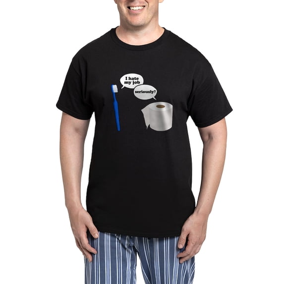 CafePress - I Hate My Job Men's Dark Pajamas - Men's Dark Loose Fit Cotton Pajama Set