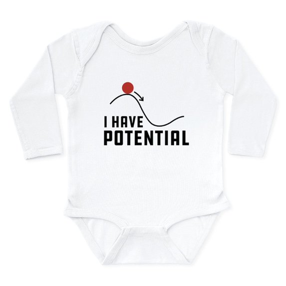 CafePress - I Have Potential Long Sleeve Infant Bodysuit - Long Sleeve Cotton Baby Bodysuit