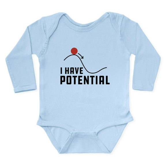 CafePress - I Have Potential Long Sleeve Infant Bodysuit - Long Sleeve Cotton Baby Bodysuit