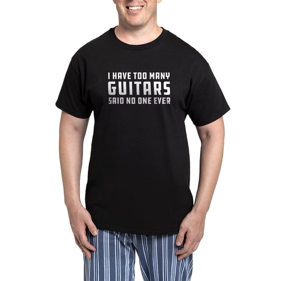 CafePress - I Have Too Many Guitars Men's Dark Pajamas - Men's Dark Loose Fit Cotton Pajama Set