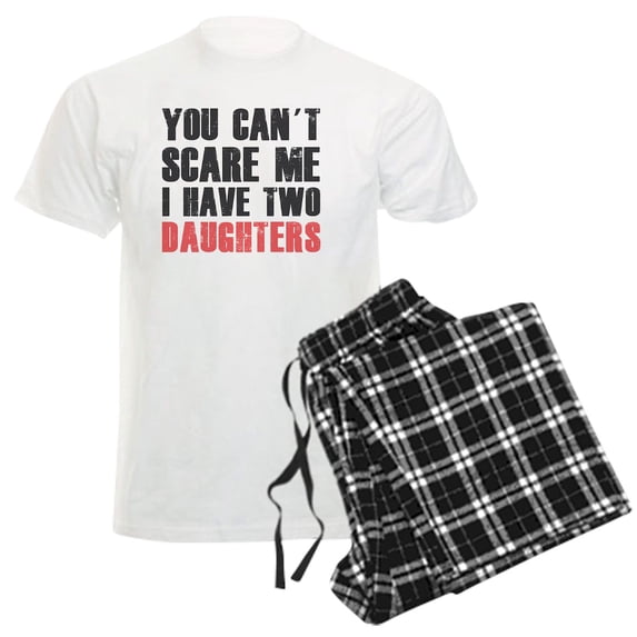 CafePress - I Have Two Daughters Men's Light Pajamas - Men's Light Loose Fit Cotton Pajama Set