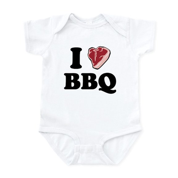 CafePress - I [Heart] BBQ Infant Bodysuit - Baby Light Bodysuit, Size Newborn - 24 Months