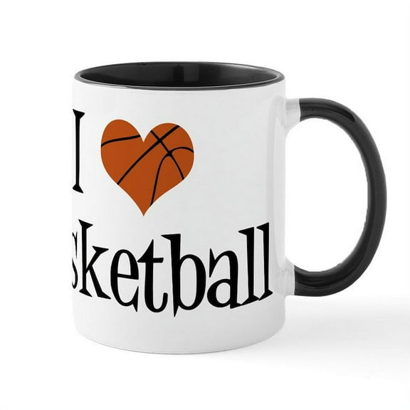 CafePress - I Heart Basketball Mug - 11 oz Ceramic Mug - Novelty Coffee Tea Cup