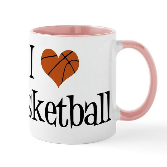CafePress - I Heart Basketball Mug - 11 oz Ceramic Mug - Novelty Coffee Tea Cup