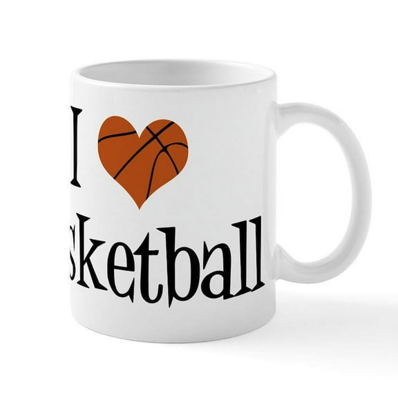 CafePress - I Heart Basketball Mug - 11 oz Ceramic Mug - Novelty Coffee Tea Cup