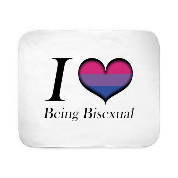 CafePress - I Heart Being Bisexual Design Pride Flag Heart - Sherpa Fleece Throw Blanket 60" x 50"