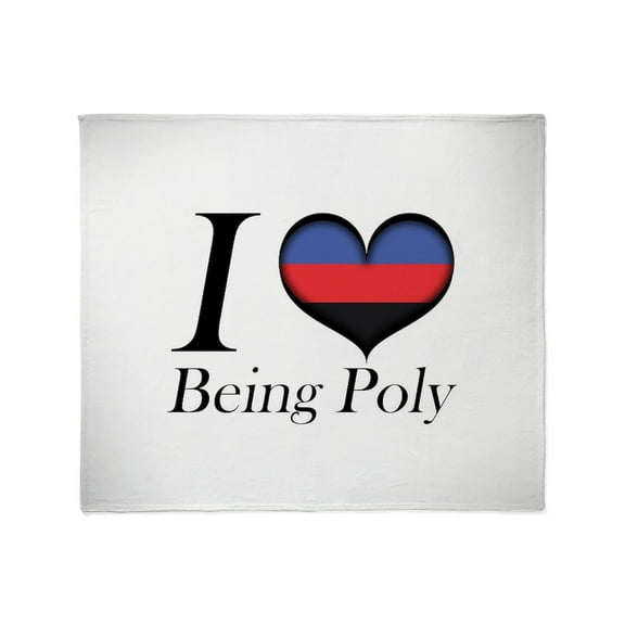CafePress - I Heart Being Poly Throw Blanket - Soft Fleece Throw Blanket, 50"x60" for All Ages