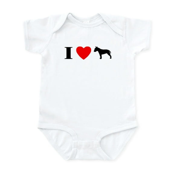 CafePress - I Heart Bull Terrier - Baby Light Bodysuit, Size Newborn - 24 Months