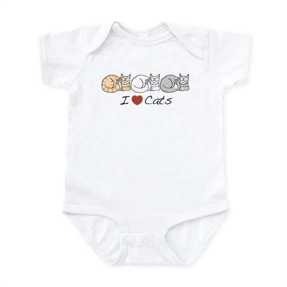 CafePress - I Heart Cats Infant Bodysuit - Baby Light Bodysuit, Size Newborn - 24 Months