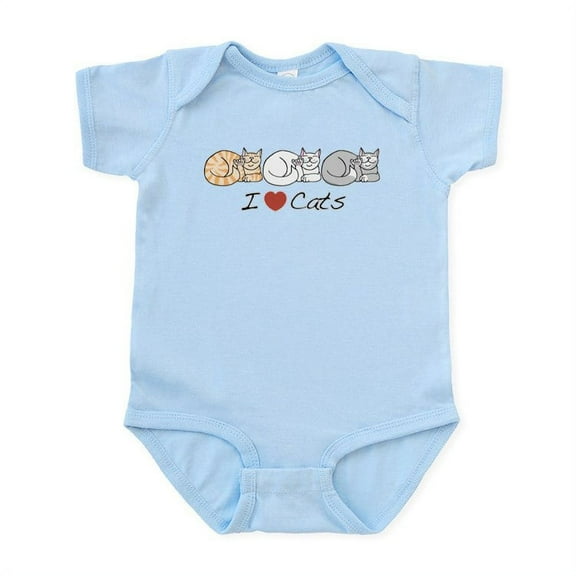 CafePress - I Heart Cats Infant Bodysuit - Baby Light Bodysuit, Size Newborn - 24 Months