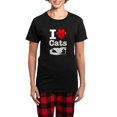 thumbnail image 1 of CafePress - I Heart Cats Women's Dark Pajamas - Women's Short Sleeve Print T-Shirt and Pants Dark Cotton Pajama Set, 1 of 7