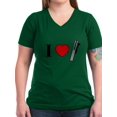 thumbnail image 1 of CafePress - I Heart Chimes Horizontal Women's V Neck Dark T - Women's V-Neck Dark T-Shirt, 1 of 1