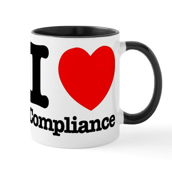 CafePress - I Heart Compliance - 11 oz Ceramic Mug - Novelty Coffee Tea Cup