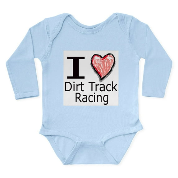 CafePress - I Heart Dirt Track Racing Body Suit - Long Sleeve Cotton Baby Bodysuit