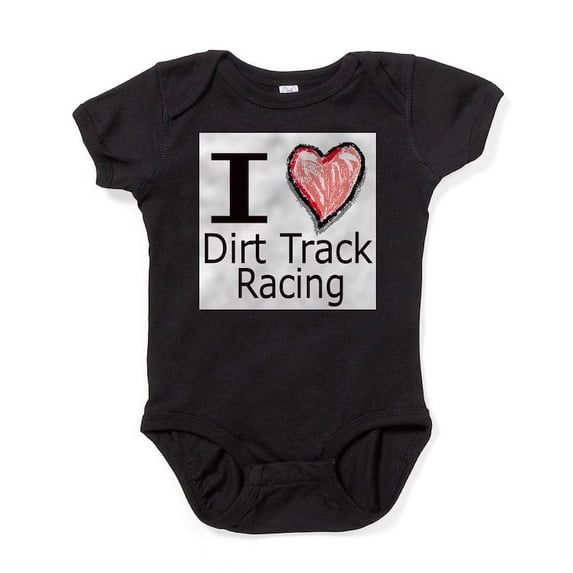 CafePress - I Heart Dirt Track Racing - Cute Infant Bodysuit Baby Romper - Size Newborn - 24 Months