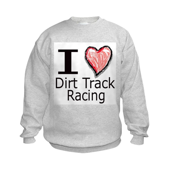 CafePress - I Heart Dirt Track Racing Kids Sweatshirt - Kids Sweatshirt, Youth Crew Neck Sweatshirt