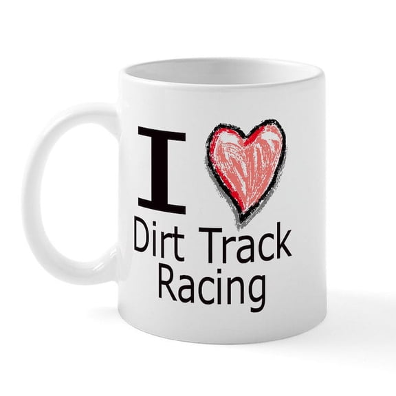 CafePress - I Heart Dirt Track Racing Mug - 11 oz Ceramic Mug - Novelty Coffee Tea Cup