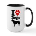thumbnail image 1 of CafePress - I Heart Dogs Large Mug - 15 oz Ceramic Large White Novelty Mug, 1 of 4