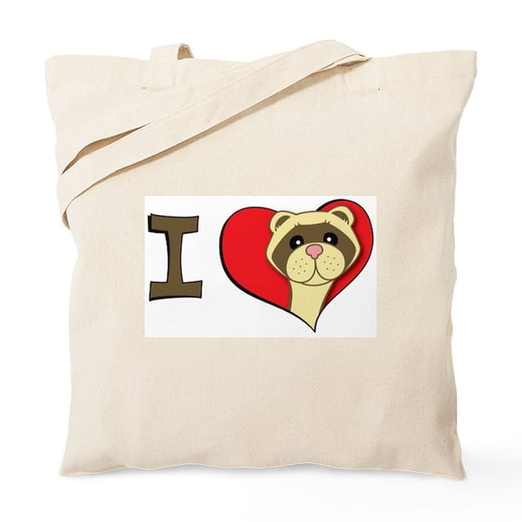 CafePress - I Heart Ferrets Tote Bag - Unisex Canvas Tote Bag, Beige, 1-Piece
