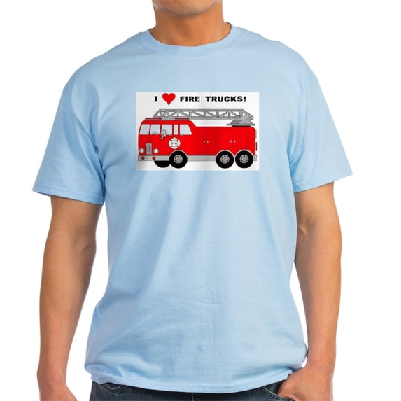 CafePress - I Heart Fire Trucks! Light T Shirt - Men's Classic Graphic T-Shirt