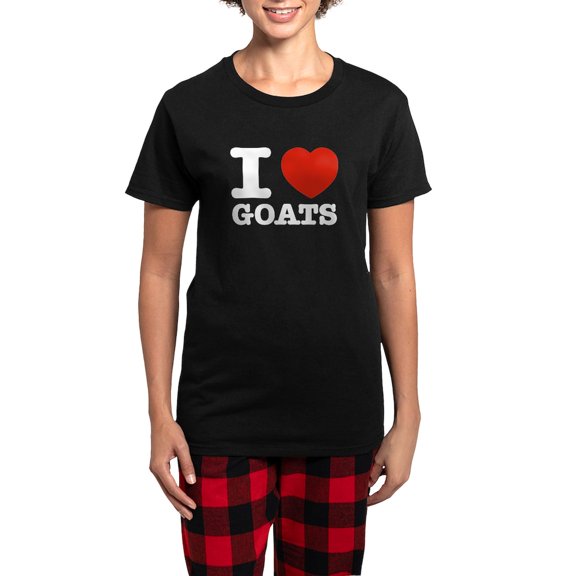 CafePress - I Heart Goats Women's Dark Pajamas - Women's Short Sleeve Print T-Shirt and Pants Dark Cotton Pajama Set