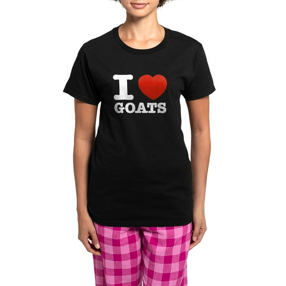 CafePress - I Heart Goats Women's Dark Pajamas - Women's Short Sleeve Print T-Shirt and Pants Dark Cotton Pajama Set