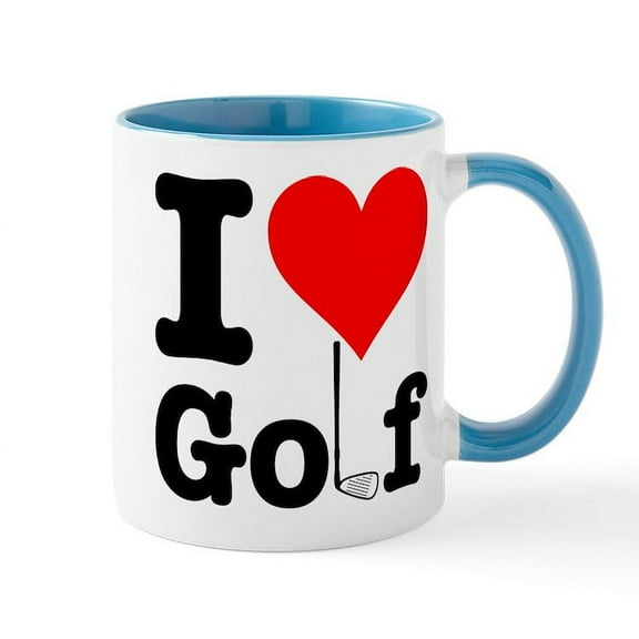 CafePress - I Heart Golf Mug - 11 oz Ceramic Mug - Novelty Coffee Tea Cup