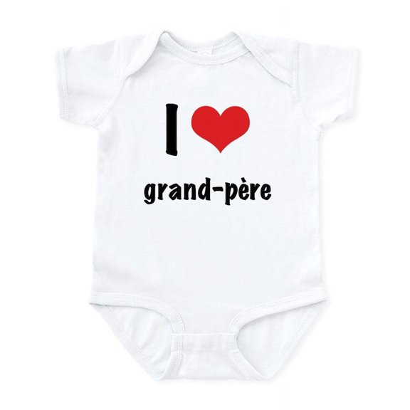CafePress - I 'Heart' Grand Pere Bodysuit - Baby Light Bodysuit, Size Newborn - 24 Months
