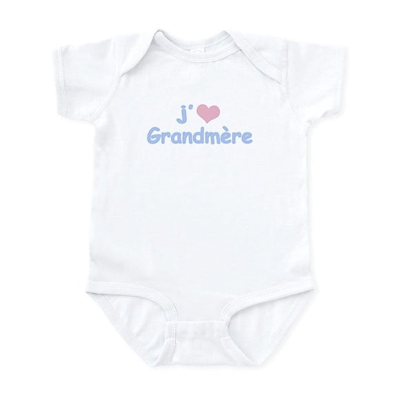CafePress - I Heart Grandmother French Infant Bodysuit - Baby Light Bodysuit, Size Newborn - 24 Months