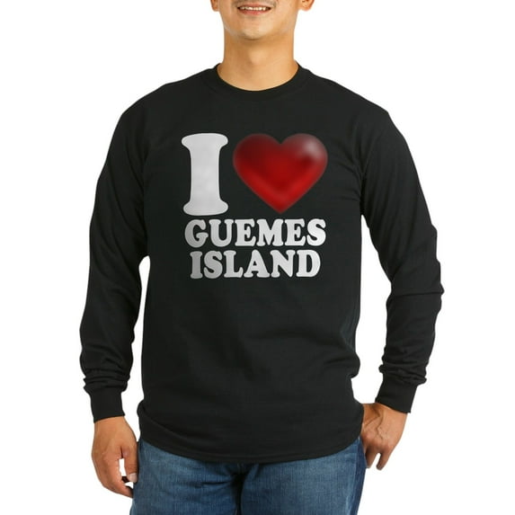 CafePress - I Heart Guemes Island Long Sleeve T Shirt - Long Sleeve Dark T-Shirt