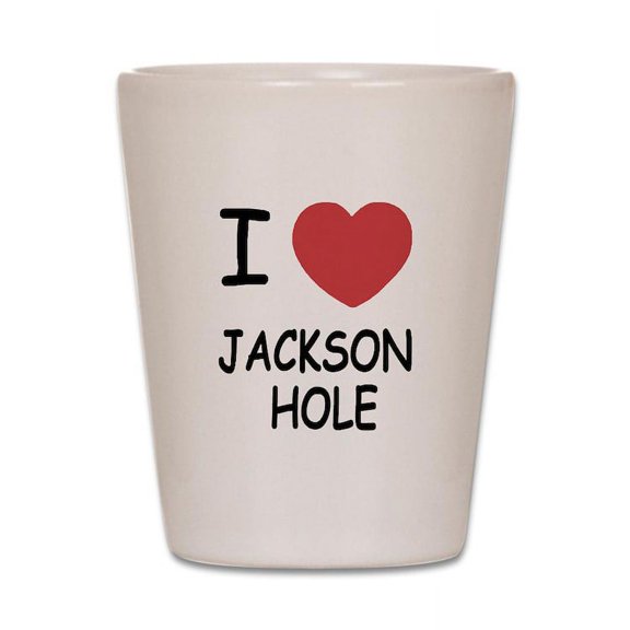 CafePress - I Heart Jackson Hole - White Shot Glass, Unique and Funny Shot Glass