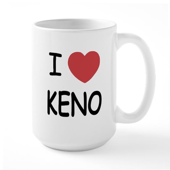 CafePress - I Heart Keno Large Mug - 15 oz Ceramic Large White Novelty Mug