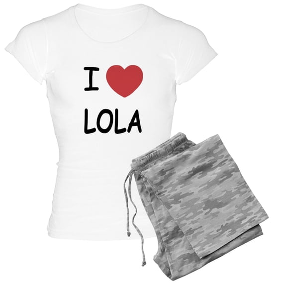 CafePress - I Heart LOLA Women's Light Pajamas - Women's Short Sleeve Print T-Shirt and Pants Light Cotton Pajama Set