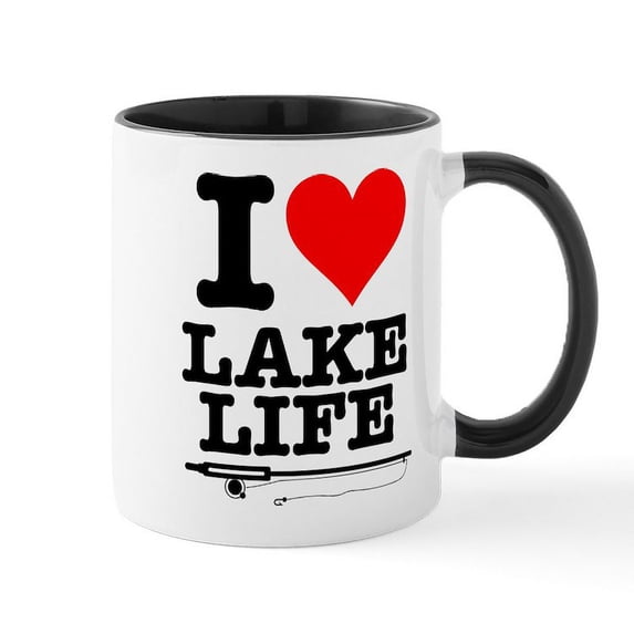 CafePress - I Heart Lake Life Mug - 11 oz Ceramic Mug - Novelty Coffee Tea Cup