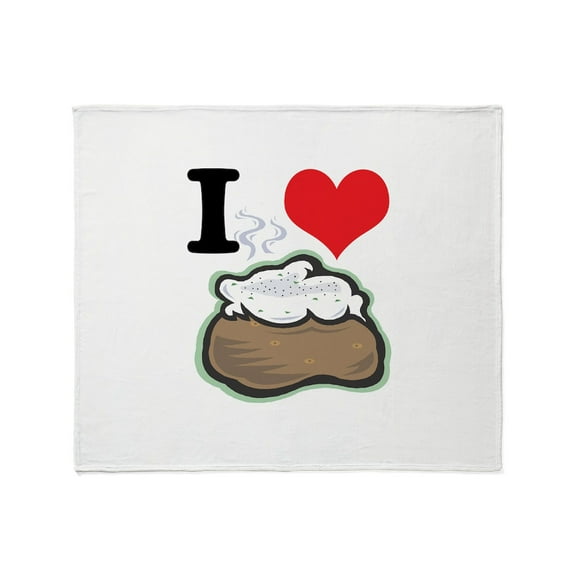CafePress - I Heart (Love) Baked Potatoes Throw Blanket - Soft Fleece Throw Blanket, 50"x60" for All Ages