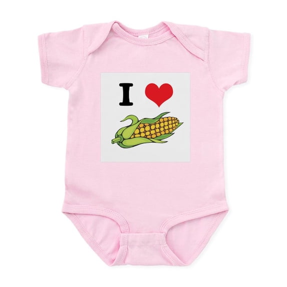 CafePress - I Heart (Love) Corn (On The Cob) Infant Bodysuit - Baby Light Bodysuit, Size Newborn - 24 Months
