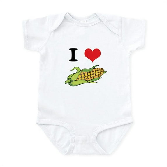 CafePress - I Heart (Love) Corn (On The Cob) Infant Bodysuit - Baby Light Bodysuit, Size Newborn - 24 Months