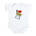 thumbnail image 1 of CafePress - I Heart (Love) French Fries Infant Creeper - Baby Light Bodysuit, Size Newborn - 24 Months, 1 of 4