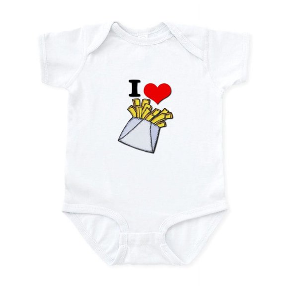 CafePress - I Heart (Love) French Fries Infant Creeper - Baby Light Bodysuit, Size Newborn - 24 Months